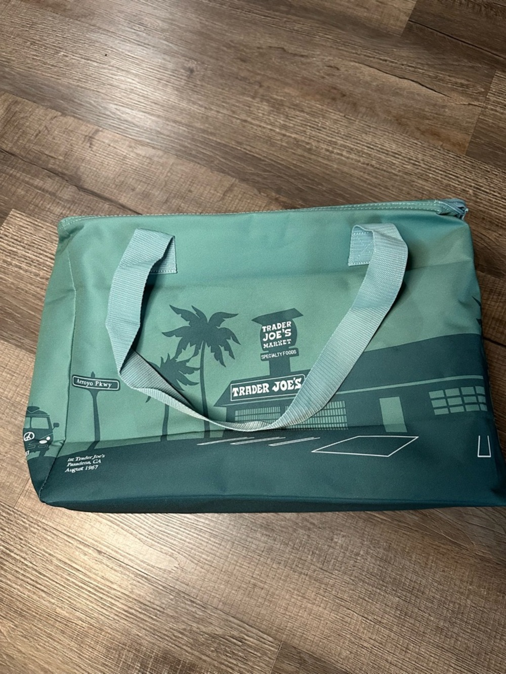 NWT Trader Joe’s Dusty Blue Insulated Tote Cooler Bag